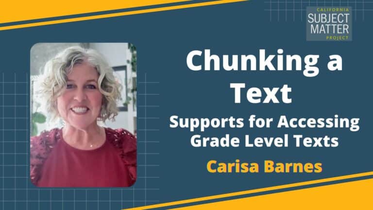 Carisa Barnes Chunking a Text: Supports for Accessing Grade Level Texts